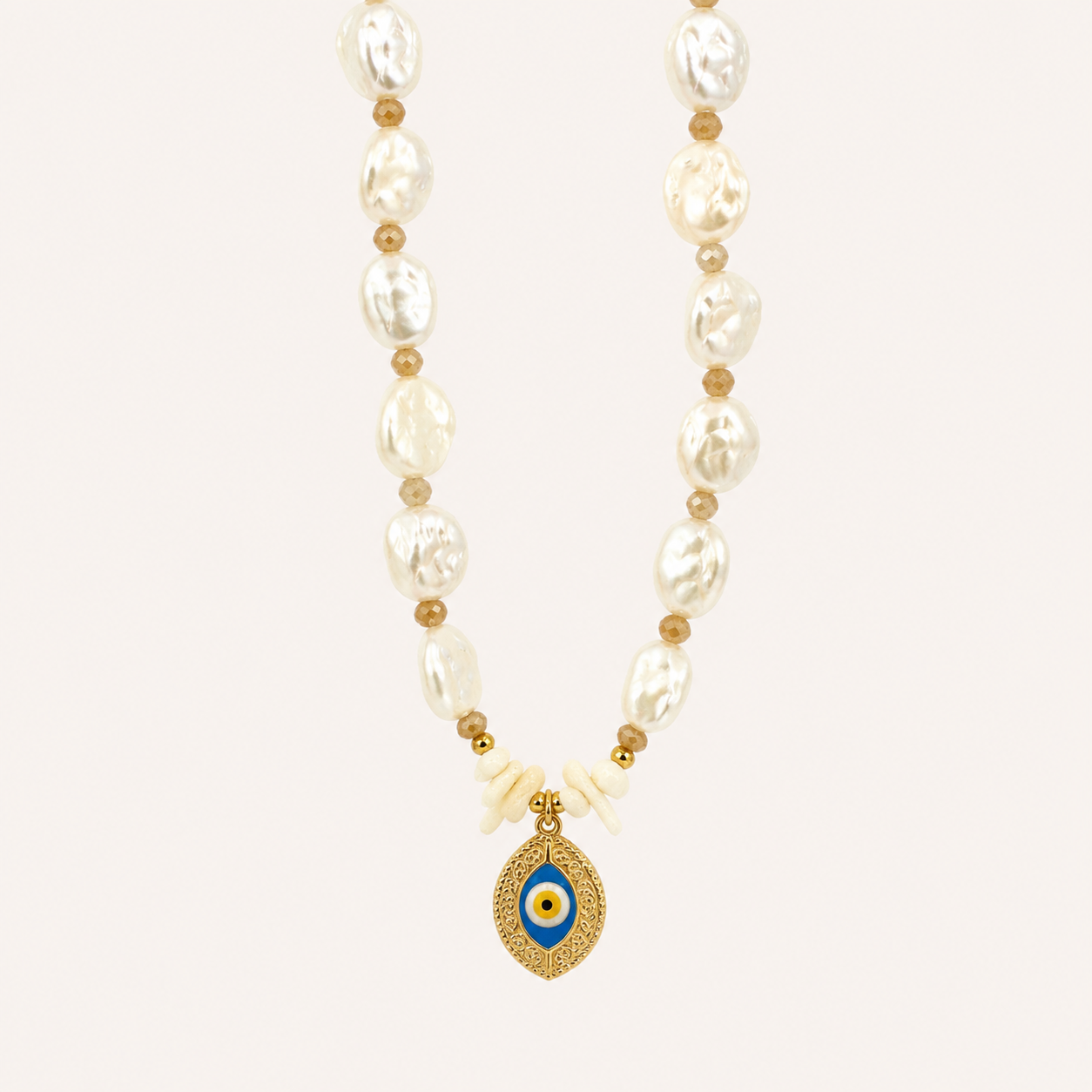 Selina Pearl Eye - Χρυσό ατσάλινο κολιέ - Image 2